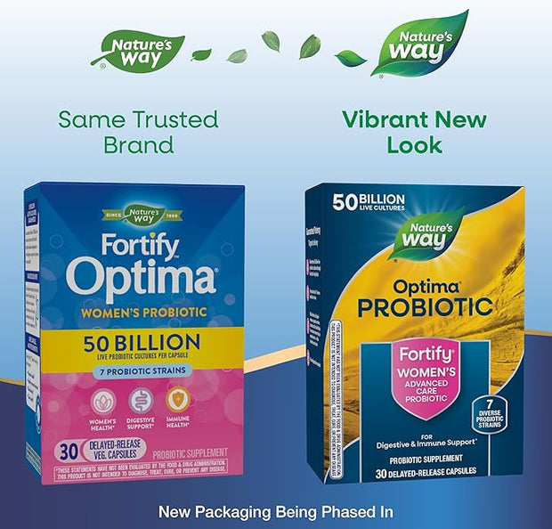 Nature's Way Fortify Optima Probiotic 50 Billion 7 Strains, 30 Capsules