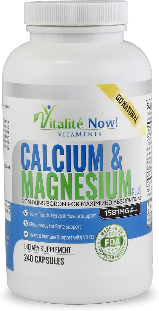 Best Calcium & Magnesium + Vitamin D3 400 400 IU 10 Forms 240 Capsules 2 Month