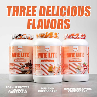 REDCON1 MRE Lite Whole Food Protein Powder, Juniors, Pumpkin Cheesecake - Low Carb & Whey Free Meal Replacement with Animal Protein Blends - Easy to Digest Supplement Made with MCT Oils (30 Servings)