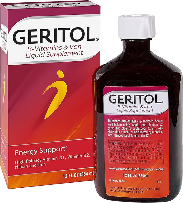Geritol, Liquid Vitamin and Iron Supplement, 12 Oz