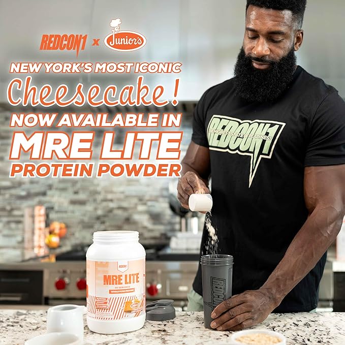 REDCON1 MRE Lite Whole Food Protein Powder, Juniors, Pumpkin Cheesecake - Low Carb & Whey Free Meal Replacement with Animal Protein Blends - Easy to Digest Supplement Made with MCT Oils (30 Servings)