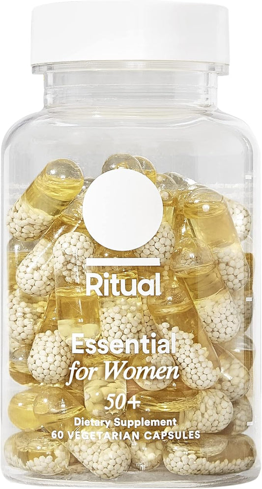 Ritual Multivitamin for Women 50+, Menopause D3, K2 K2 and Omega-3 DHA, B12, Non-GMO, 30 Day 60 Vegan