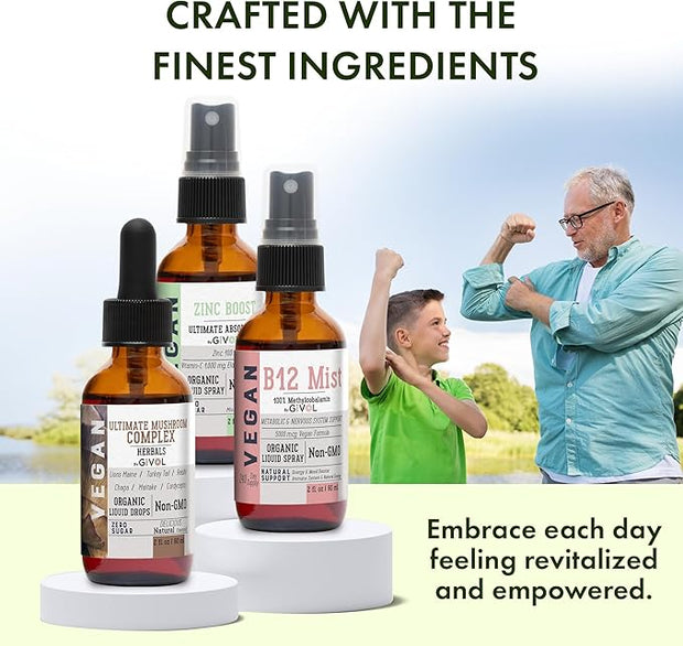 Cognitive Wellness Bundle Liquid Vitamin Trio: B12, Lions 360 Days