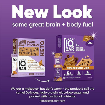 IQBAR Brain and Body Plant Protein Bars 36 Count,