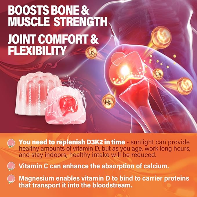 2Pack Sugar-Free Vitamin D3 K2 Filled 5000IU / 10,000 IU 500mg Calcium K2 (MK-7) (MK-7) 200mcg, 200mcg, Magnesium