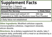 Bronson Rhodiola Rosea Vegetarian Capsules 120 Count