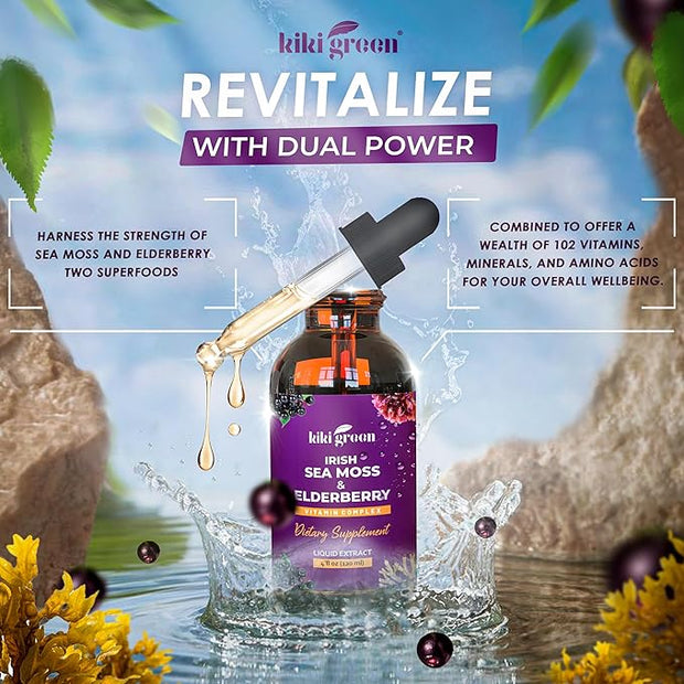 Liquid Irish Sea Moss + Elderberry Drops 2 Fl