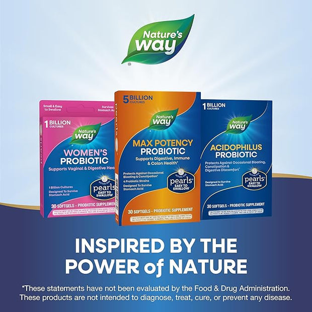 Nature's Way Max Potency Probiotic Pearls 5 Billion 30 Softgels 2)
