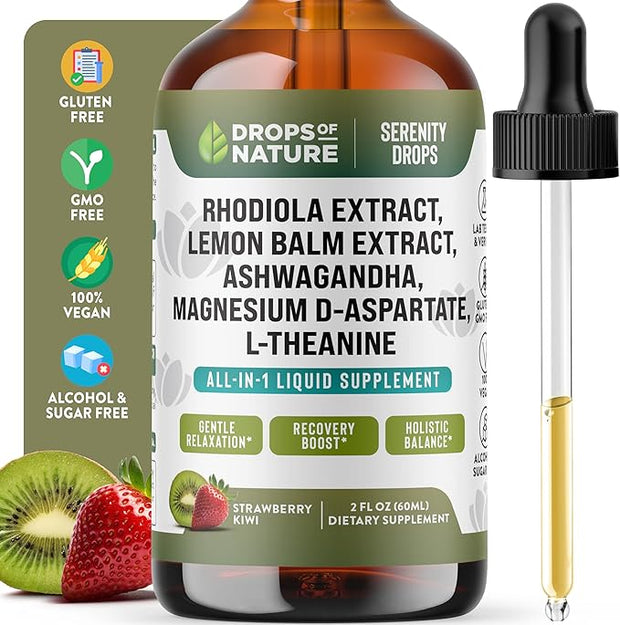 Ashwagandha Liquid Drops Infused with Magnesium, 60mL)