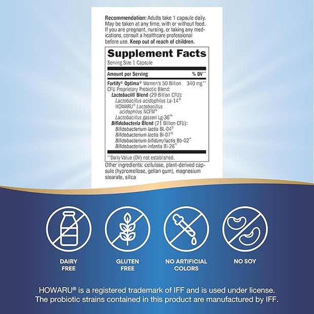 Nature's Way Fortify Optima Probiotic 50 Billion 7 Strains, 30 Capsules