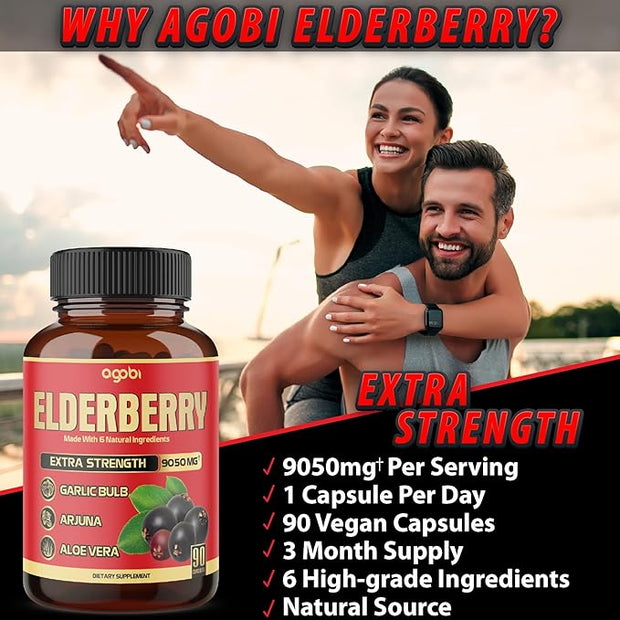 agobi Maximum Strength Elderberry Capsules 9050 mg 3 Months