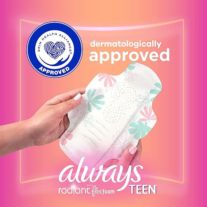 Always Radiant Teen Feminine Pads 1, Regular, 28 CT