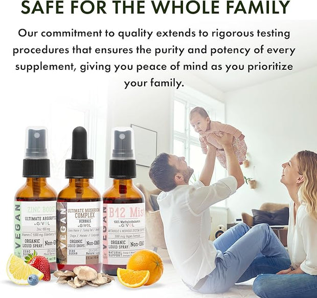 Cognitive Wellness Bundle Liquid Vitamin Trio: B12, Lions 360 Days