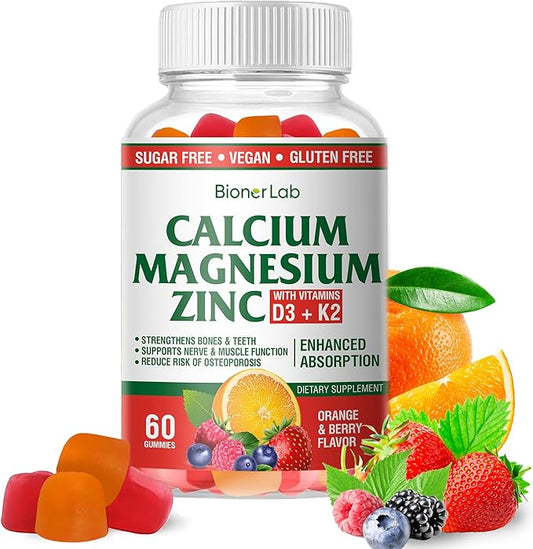Calcium Magnesium Zinc Gummies with Vitamin D3 & K2 -