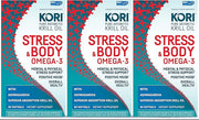 Kori Stress & Body Adaptogen Supplement - Krill Oil & Ashwagandha/Omega-3 Fatty Acids for Heart, Brain, Eye, & Joint Health/Occasional Stress, Mood, & Sleep Support / 80 softgels (Pack of 3)