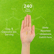 CoQ10 100mg, 240 Capsules – 3 Fatty 100mg – Q10 Supplements