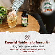 Barlean's Peppermint Olive Leaf Complex Liquid Immune Support Supplement with 95mg Oleuropein Antioxidants, 16 Ounce