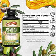 Barlean's Olive Leaf Complex Liquid Immune Support Supplement with 95mg Oleuropein Antioxidants for Seasonal Wellness, Heart Health, & Immune System Booster, 16 Ounce
