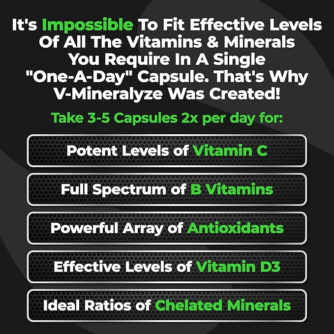 Species Nutrition V-Mineralyze All-Purpose Multivitamin, Vitamin D3, Chelated 300 Capsules