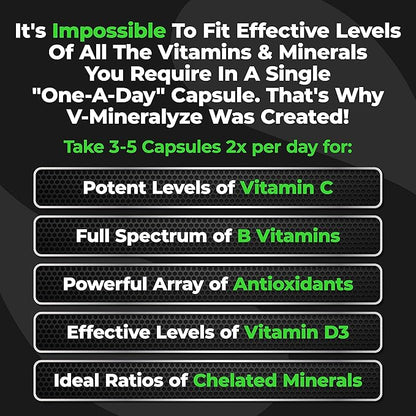 Species Nutrition V-Mineralyze All-Purpose Multivitamin, Vitamin D3, Chelated 300 Capsules