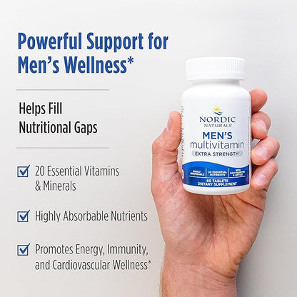 Nordic Naturals Men’s Multivitamin Extra Strength 20 Essential 60 Tablets 30 Servings