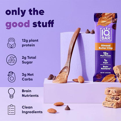 IQBAR Brain and Body Plant Protein Bars 24 Count,