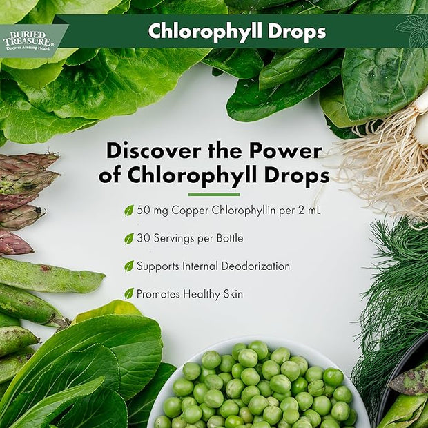 Buried Treasure Liquid Chlorophyll Drops 30 Servings.