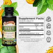 Barlean's Peppermint Olive Leaf Complex Liquid Immune Support Supplement with 95mg Oleuropein Antioxidants, 8 Ounce